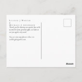 Winter Wedding White Roses Gold Dusty Blue Postkarte (Rückseite)