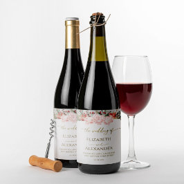 Winter Wedding Wine Label Watercolor Gilded Script Weinetikett