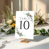 Winter Wedding Wreath mit Brandzweigen & Eukalyptu Tischnummer