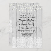 Winter Wedellicht Wood Lace Party Einladung (Vorne/Hinten)