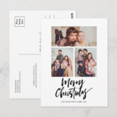 Winter Weihnachten 3 Foto Collage Urlaub Postkarte (Vorne/Hinten)