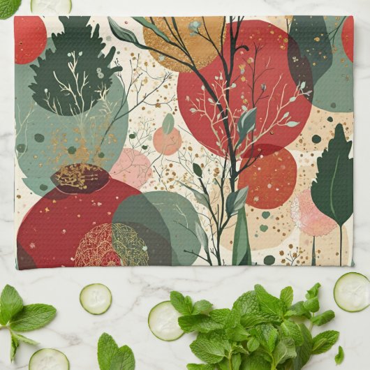 Winter / Weihnachten Abstrakte Kunst Geschirrtuch (Gefaltet)