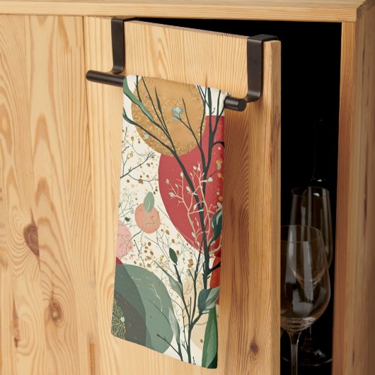 Winter / Weihnachten Abstrakte Kunst Geschirrtuch (Drittel gefaltet)