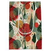 Winter / Weihnachten Abstrakte Kunst Mittlere Geschenktüte (Rückseite)