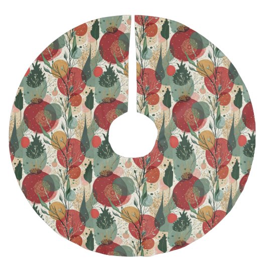 Winter / Weihnachten Abstrakte Kunst Polyester Weihnachtsbaumdecke (Vorderseite)