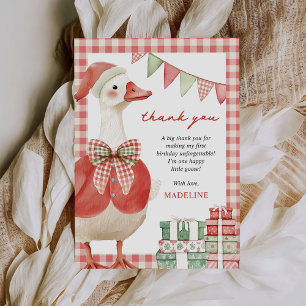 Winter Weihnachten Albern Gingham Geburtstag Dankeskarte