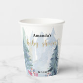 Winter Weihnachten - Baby-Dusche Pappbecher (Rückseite)