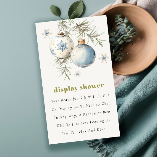 Winter Weihnachten Blue Boy Display Baby Dusche Begleitkarte