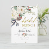 Winter Weihnachten Blumenbrunch Einladung (Stehend Vorderseite)