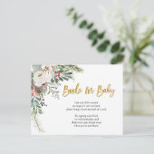 Winter Weihnachten Blumenbücher für Baby Einladungspostkarte (Stehend Vorderseite)