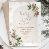 Winter Weihnachten Blumenkalt Außendusche Baby Einladung