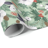 Winter Weihnachten Blumenmuster Geschenkpapier (Rolleneckpunkt)