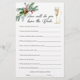 Winter-Weihnachten, die das Bride-Brautparty-Spiel