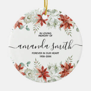 Winter Weihnachten floral in Liebe Erinnerung Keramik Ornament
