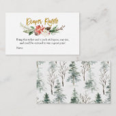 Winter Weihnachten florale Windeln Raffel Begleitkarte (Vorne/Hinten)