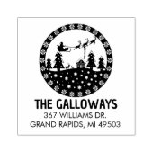 Winter Weihnachten Flug Santa Sleigh Gummistempel (Prägung)