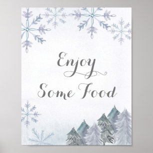 Winter Weihnachten Genießen Sie etwas Essen Sign Poster