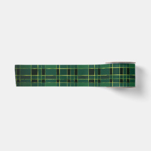 Winter Weihnachten Grün & Schwarz Tartan & Gold Fo Satinband