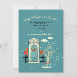 Winter Weihnachten Haustür 2 Bewegliche Ankündigun Einladung