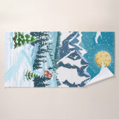 Winter Weihnachten Hintergrund. Kiefernholz und Sa Badehandtuch (Badehandtuch)