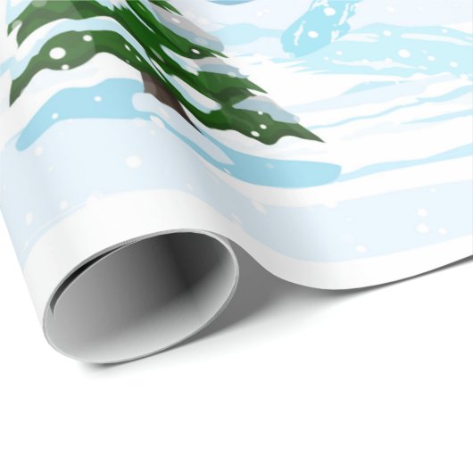 Winter Weihnachten Hintergrund. Kiefernholz und Sa Geschenkpapier (Rolleneckpunkt)