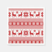 Winter Weihnachten Hirsch Red Snowflake Muster Serviette (Vorderseite)
