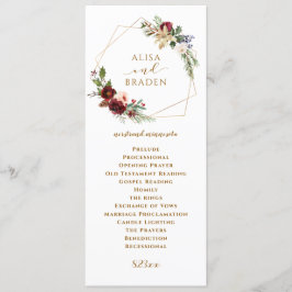 Winter Weihnachten Hochzeit Burgund Watercolor Boh Programm