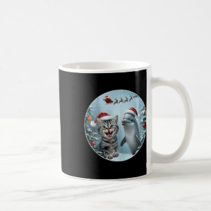 Winter Weihnachten Katze Dolphin Lover Selfie mit Kaffeetasse
