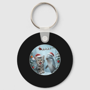 Winter Weihnachten Katze Dolphin Lover Selfie mit  Schlüsselanhänger