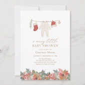 Winter Weihnachten Merry Little Baby Dusche Einladung (Vorderseite)