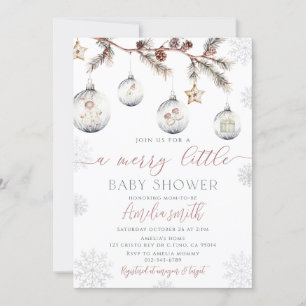 Winter Weihnachten Merry Little Baby Dusche Einladung