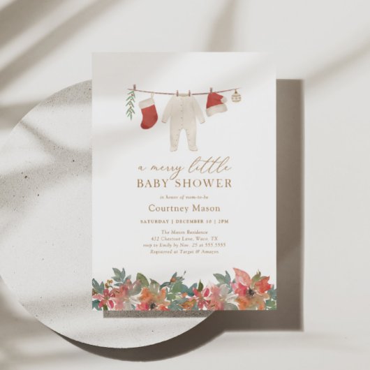 Winter Weihnachten Merry Little Baby Dusche Einladung