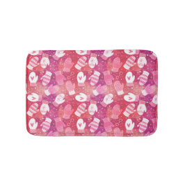 Winter Weihnachten Mittens Muster in Rosa Badematte