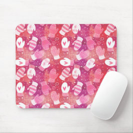 Winter Weihnachten Mittens Muster in Rosa Mousepad