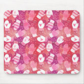 Winter Weihnachten Mittens Muster in Rosa Mousepad (Vorne)