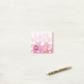 Winter Weihnachten Mittens Muster in Rosa Post-it Klebezettel (Auf Schreibtisch)