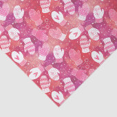 Winter Weihnachten Mittens Muster in Rosa Seidenpapier (Ausschnitt)