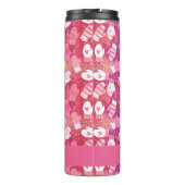 Winter Weihnachten Mittens Muster in Rosa Thermosbecher (Rückseite)