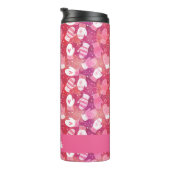 Winter Weihnachten Mittens Muster in Rosa Thermosbecher (Nach rechts gedreht)