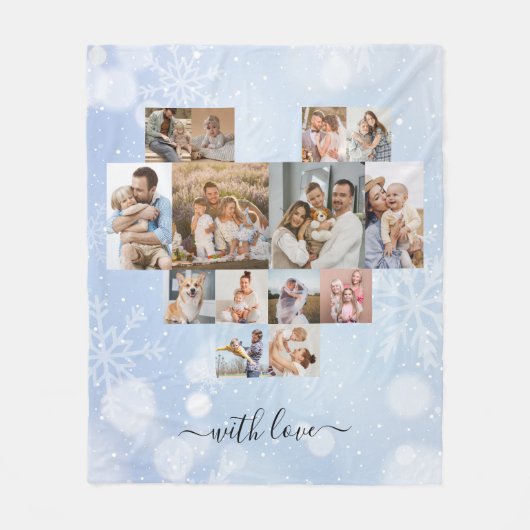 Winter Weihnachten Moderne 14 FotoCollage Fleecedecke (Vorderseite)