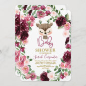 Winter Weihnachten niedliche Hirschbrause Einladung (Vorne/Hinten)