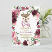 Winter Weihnachten niedliche Hirschbrause Einladung (Stehend Vorderseite)