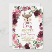 Winter Weihnachten niedliche Hirschbrause Einladung (Vorderseite)