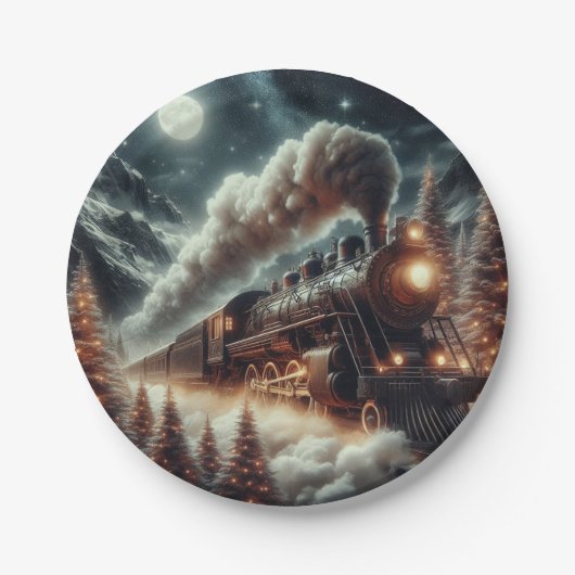 Winter/Weihnachten Pappteller (Vorderseite)