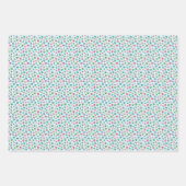 Winter Weihnachten Retro Inspiriert Blue Patterns Geschenkpapier Set (Vorderseite)