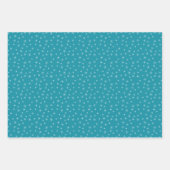 Winter Weihnachten Retro Inspiriert Blue Patterns Geschenkpapier Set (Vorderseite 3)