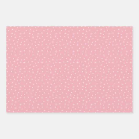 Winter Weihnachten Retro Inspiriert rosa Muster Geschenkpapier Set (Vorderseite 2)