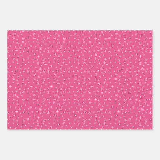 Winter Weihnachten Retro Inspiriert rosa Muster Geschenkpapier Set (Vorderseite 3)