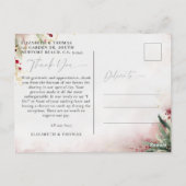 Winter Weihnachten Romantisches Hochzeitsfest Foto Postkarte (Rückseite)