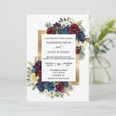 Winter Weihnachten Rose Blumenwasser Wasserfarbe i Einladung (Stehend Vorderseite)